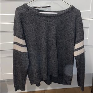 Brandy Melville grey sweater w/ white strips